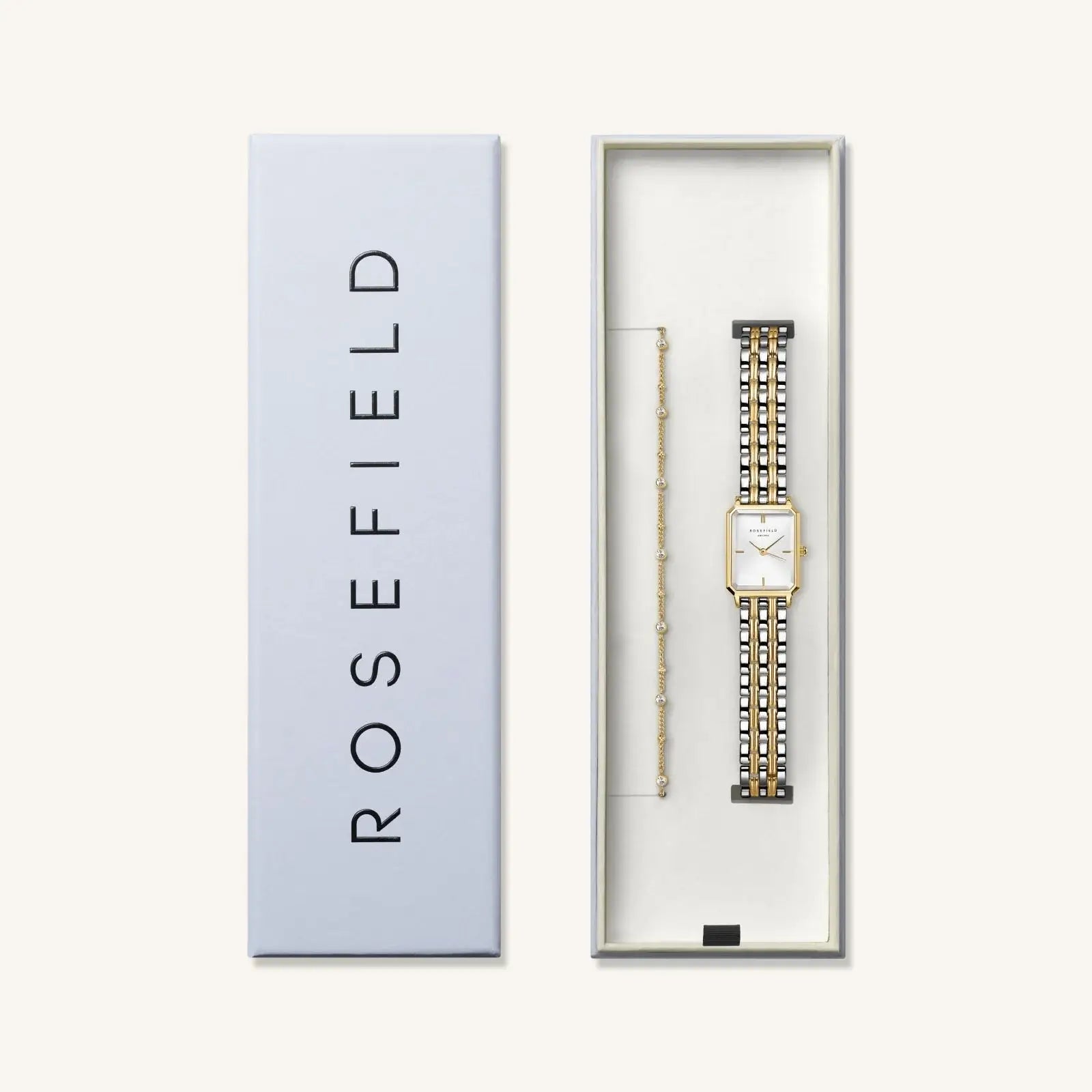 Coffret Rosefield Octagon XS Duotone + bracelet Multi Crystal Or Jaune X279