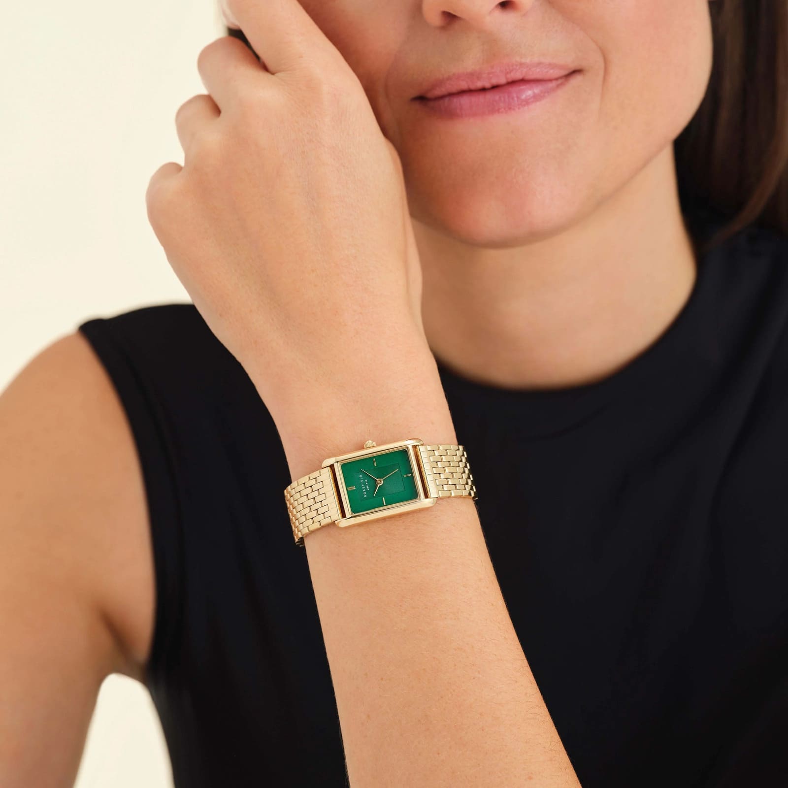 Montre Rosefield Heirloom Cadran Vert Émeraude Acier Or H05