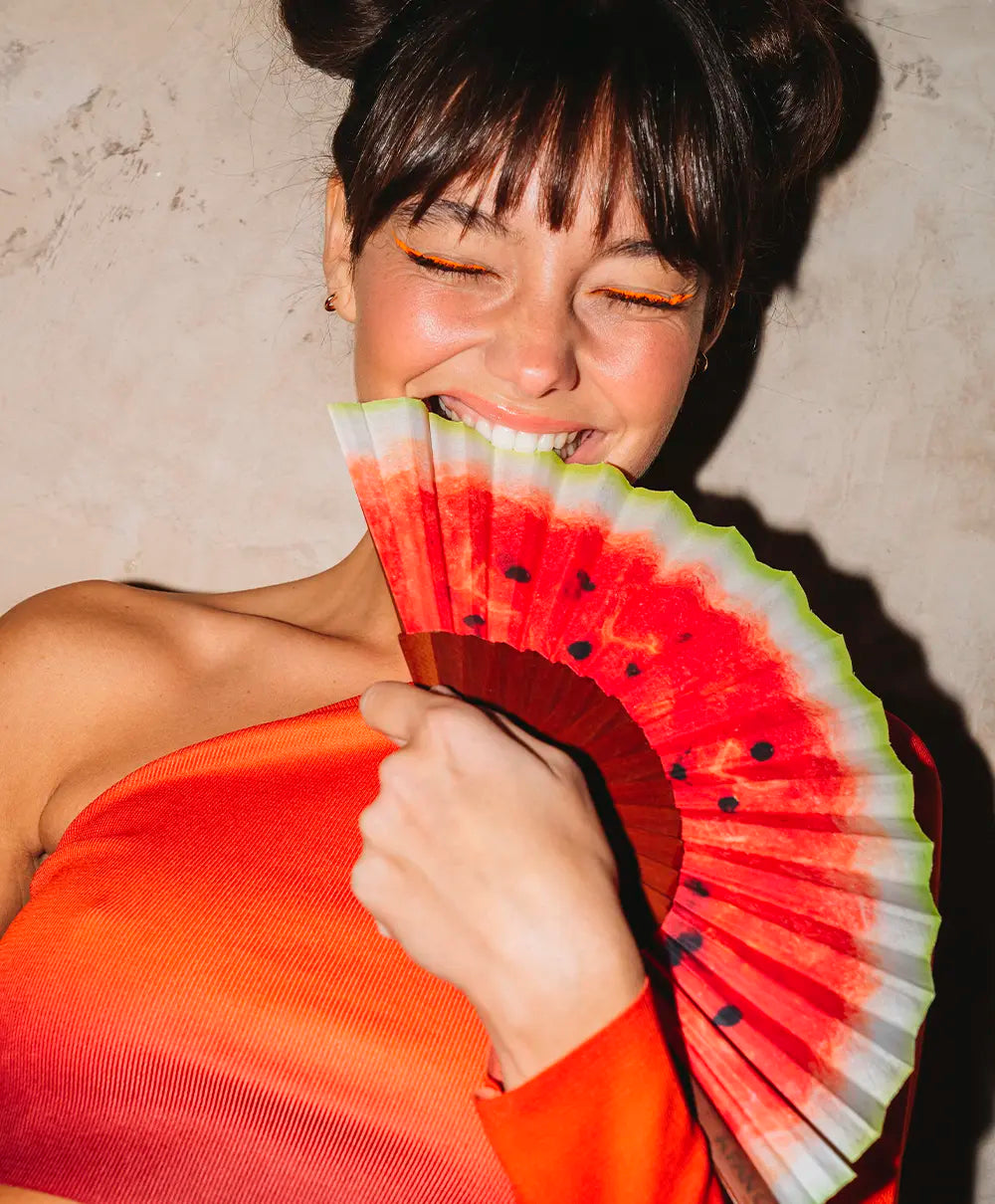Éventail artisanal mini A Fan Of Summer Fruits - PRECIOVS