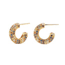Boucles d'oreilles PDPaola Tiger argent plaqué or et pierres précieuses - PRECIOVS