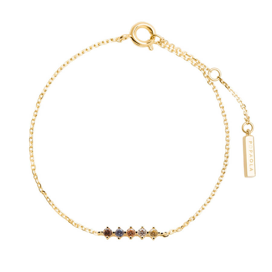 Bracelet PDPaola Sage argent plaqué or et pierres précieuses - PRECIOVS