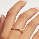 Bague PDPaola Sage argent plaqué or et pierres précieuses - PRECIOVS