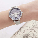Montre Olivia Burton 3D Bee Watercolour Florals Silver Mesh OB16PP42 - PRECIOVS