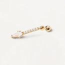 Boucle d'oreille PDPaola Super Vero argent plaqué or et zircons blancs - PRECIOVS