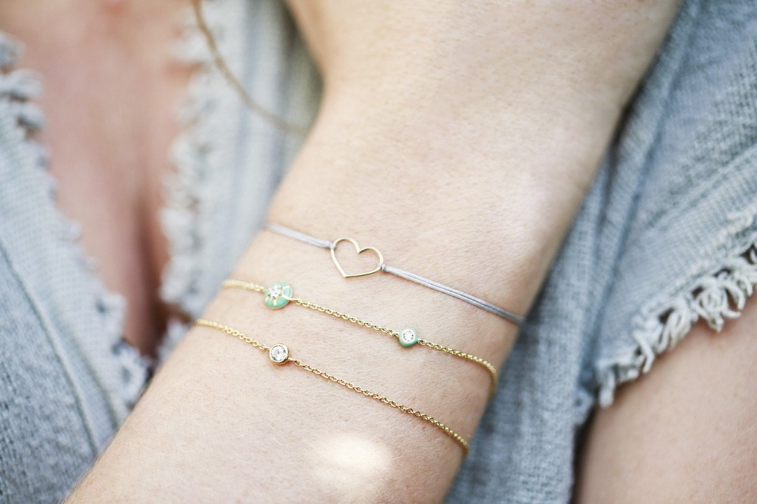 Bracelet I.Ma.Gi.N Jewels Br Heart Corde Grey Or Rose - PRECIOVS