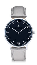 Montre Kapten & Son Black Silver Metallic Leather - PRECIOVS
