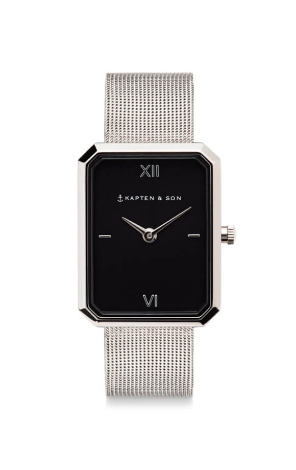 Montre Kapten & Son Grace Silver Black Mesh - PRECIOVS