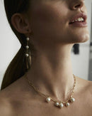 Boucles d'oreilles Rosefield The Jane Asymetric Bar and Liquid Pearl J182 - PRECIOVS