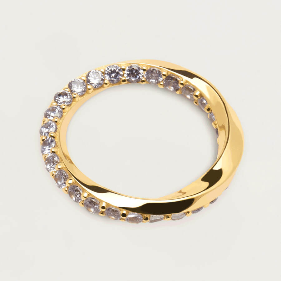 Bague PDPaola Cavalier argent plaqué or et pierres précieuses - PRECIOVS