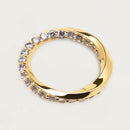 Bague PDPaola Cavalier argent plaqué or et pierres précieuses - PRECIOVS
