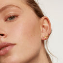 Boucles d'oreilles PDPaola Zaza argent plaqué or et pierres précieuses - PRECIOVS
