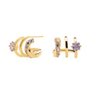 Boucles d'oreilles PDPaola Royal argent plaqué or et pierres précieuses - PRECIOVS