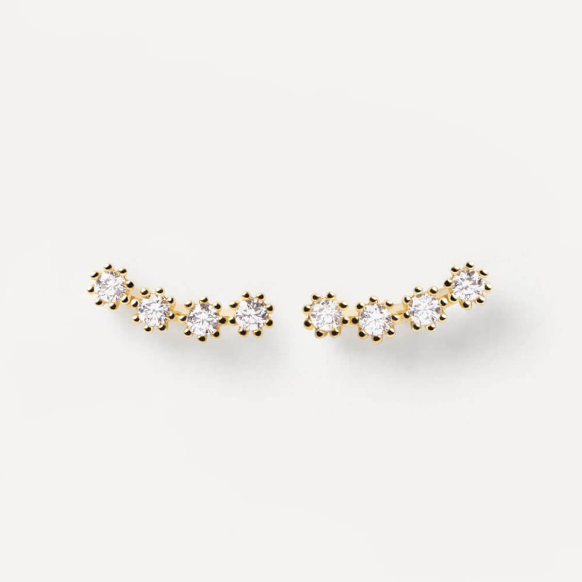Boucles d'oreilles PDPaola White Tide argent plaqué or et pierres précieuses - PRECIOVS