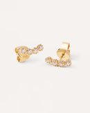 Boucles d'oreilles PDPaola White Tide argent plaqué or et pierres précieuses - PRECIOVS
