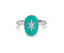 Bague MYA BAY Étoile du nord , émaillée turquoise BA-72.S - PRECIOVS