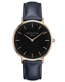 Montre Rosefield The BOWERY Black Blue Rose Gold BBBUR-B18 - PRECIOVS