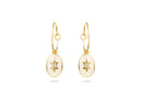Boucles d'oreilles MYA BAY Étoile du nord , émaillée ivoire BO-25.G - PRECIOVS