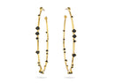 Boucles d'oreilles MYA BAY Hoops - Pierres noires BO-32.G - PRECIOVS