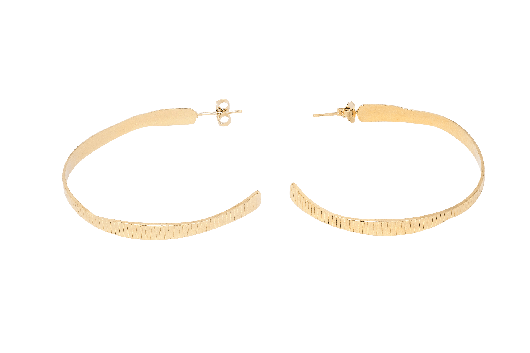 Boucles d'oreilles MYA BAY Grandes créoles, texture strie BOC-04.G - PRECIOVS