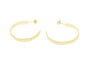 Boucles d'oreilles MYA BAY Moyennes créoles, texture strie BOC-05.G - PRECIOVS