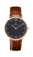 Montre Kapten & Son Black Brown Croco Leather - PRECIOVS
