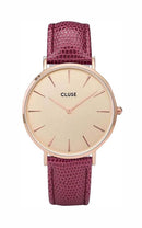 Montre CLUSE La Bohème Boho Chic Rose Champagne/Cerise Lizard CL18040 - PRECIOVS