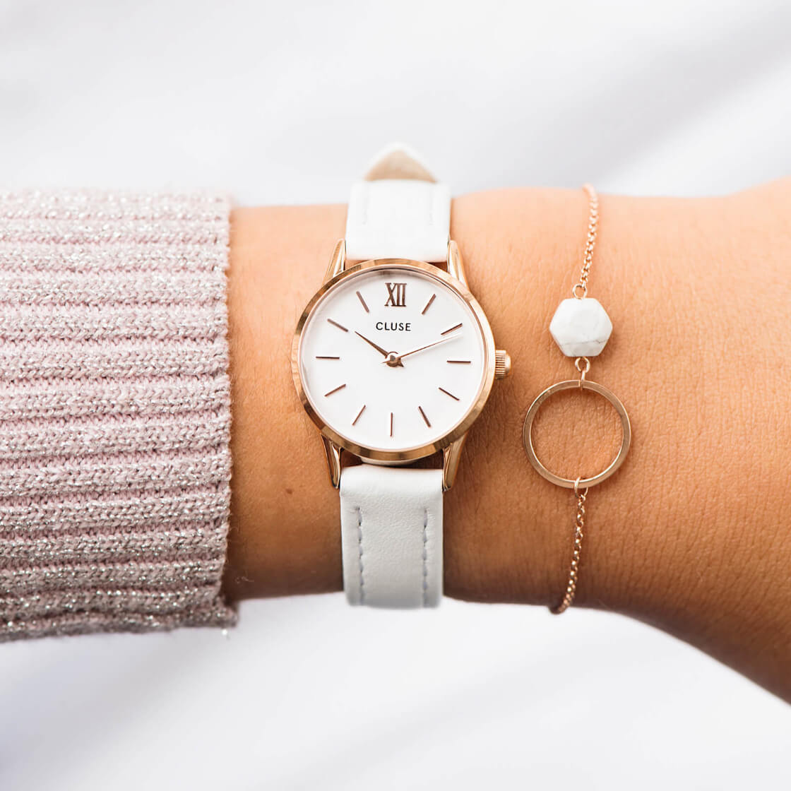Montre La Vedette Rose Gold White/White CL50030 - PRECIOVS