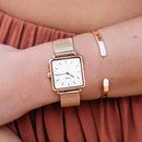 Montre CLUSE La Tétragone Rose Gold Mesh/White CL60003 - PRECIOVS