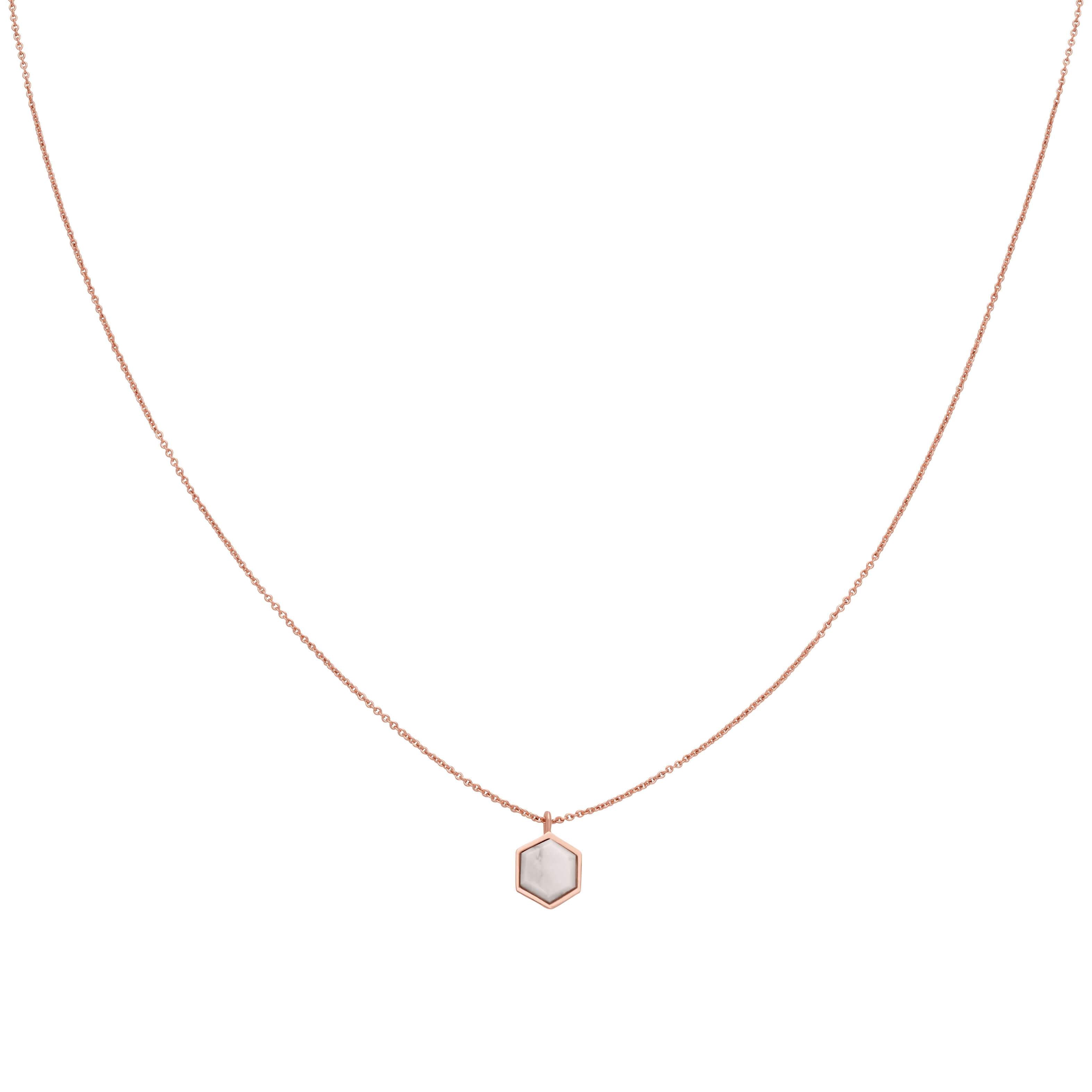 Collier CLUSE Idylle Rose Gold Marble Hexagon Pendant CLJ20008 - PRECIOVS
