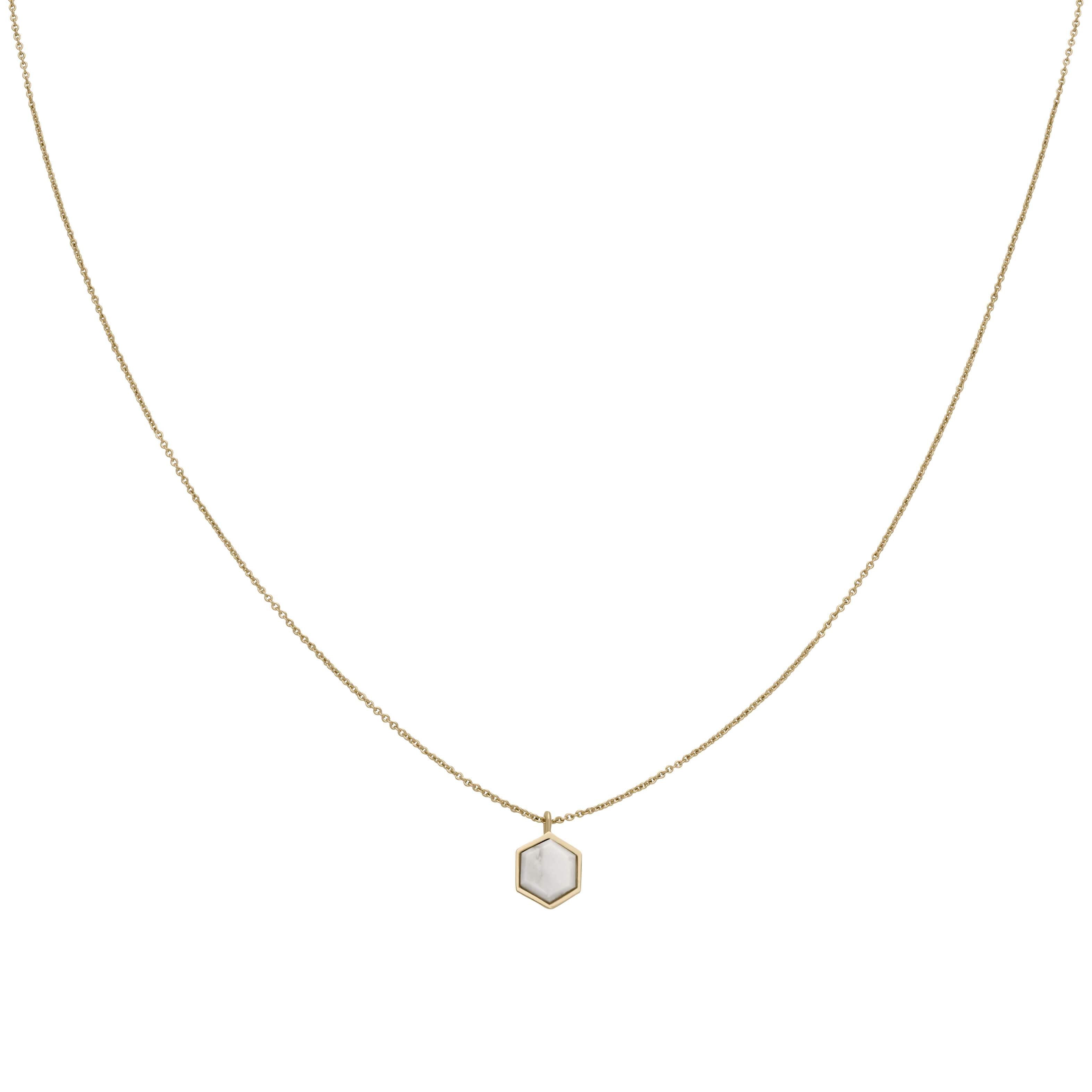Collier CLUSE Idylle Gold Marble Hexagon Pendant CLJ21008 - PRECIOVS