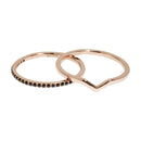 Ensemble de bagues CLUSE Essentielle Rose Gold Chevron and Black Crystal CLJ40004 - PRECIOVS