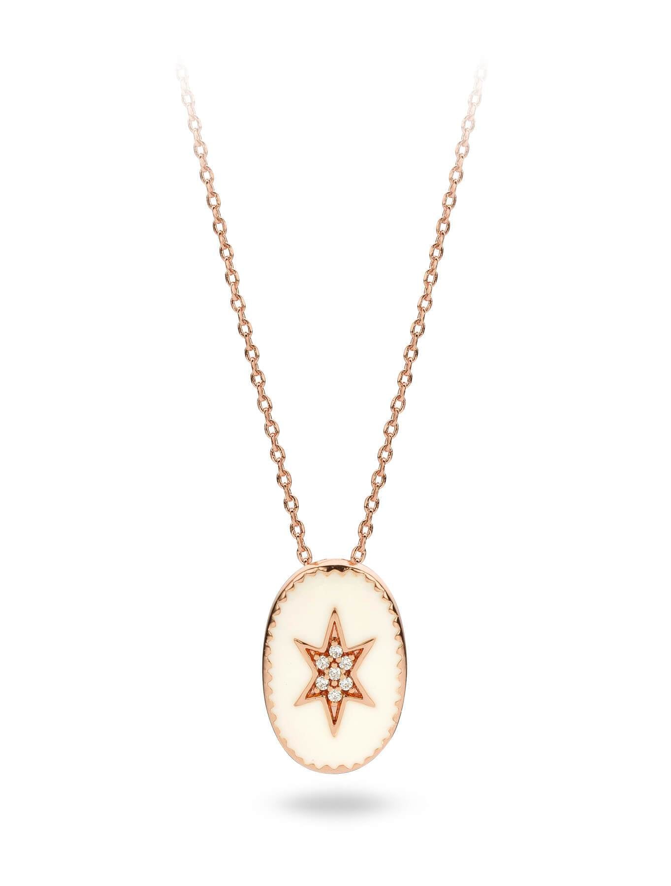Collier MYA BAY Collier étoile du nord , émaillée ivoire CO-15.P - PRECIOVS