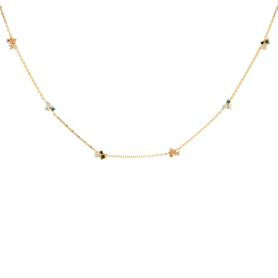 Collier PDPaola La Palette argent plaqué or et pierres précieuses - PRECIOVS