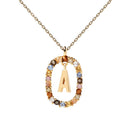 Collier PDPaola Lettre A argent plaqué or et pierres précieuses - PRECIOVS