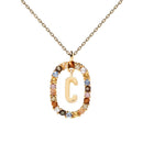 Collier PDPaola Lettre C argent plaqué or et pierres précieuses - PRECIOVS