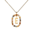 Collier PDPaola Lettre E argent plaqué or et pierres précieuses - PRECIOVS