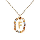 Collier PDPaola Lettre F argent plaqué or et pierres précieuses - PRECIOVS