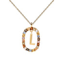 Collier PDPaola Lettre L argent plaqué or et pierres précieuses - PRECIOVS