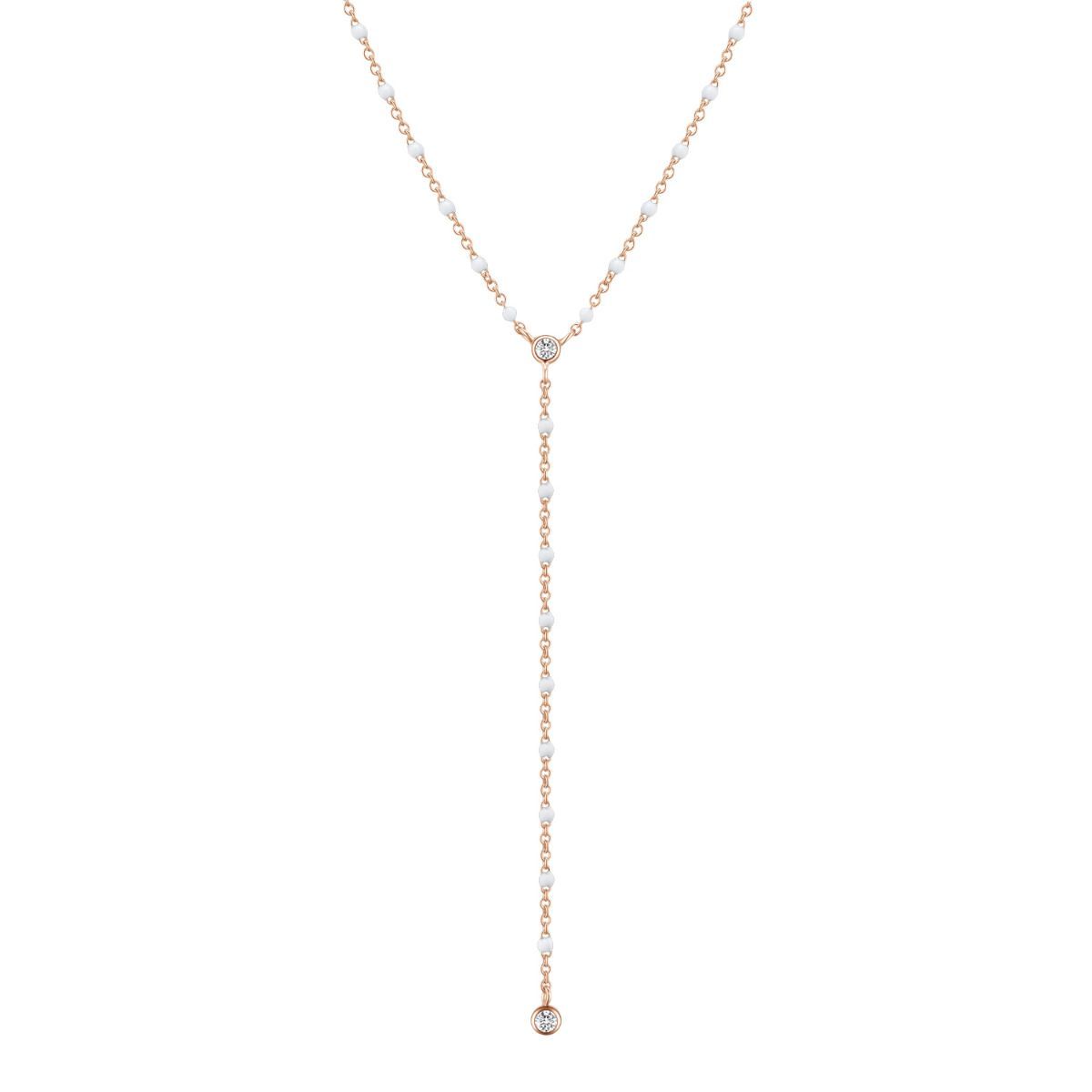 Collier I.Ma.Gi.N Jewels Co elegance enamel white Rose Gold - PRECIOVS