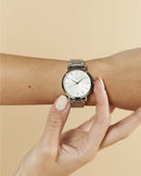 Montre Rosefield The TRIBECA Blanc Sunray Acier Argent T62 - PRECIOVS