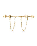 Boucle d'oreilles Rosefield IGGY Chaîne et pierre noire Gold (à l'unité) JDTBG-J060 - PRECIOVS