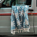 Serviette de plage "turque" Slowtide Loreto Blue en coton bio - PRECIOVS