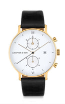 Montre Kapten & Son Chrono Gold Black Leather - PRECIOVS
