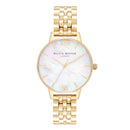 Montre Olivia Burton Mother of Pearl White Bracelet, Gold OB16MOP01 - PRECIOVS