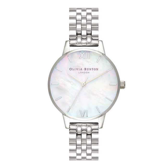 Montre Olivia Burton Mother of Pearl White Bracelet, Silver OB16MOP02 - PRECIOVS