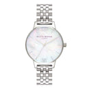 Montre Olivia Burton Mother of Pearl White Bracelet, Silver OB16MOP02 - PRECIOVS
