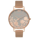 Montre Olivia Burton Lace Detail Grey & Rose Gold Mesh OB16MV65 - PRECIOVS