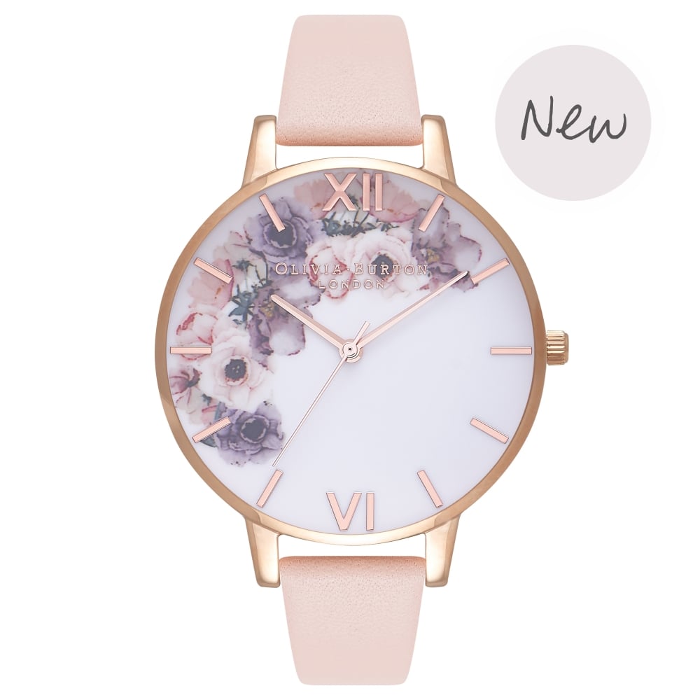 Montre Olivia Burton WATERCOLOUR FLORALS NUDE PEACH & ROSE GOLD OB16PP30 - PRECIOVS