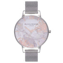 Montre Olivia Burton Abstract Florals Rose Gold Details & Silver Mesh OB16VM20 - PRECIOVS