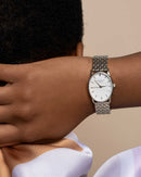 Montre Rosefield The Oval Blanc Acier Argenté OV03 - PRECIOVS
